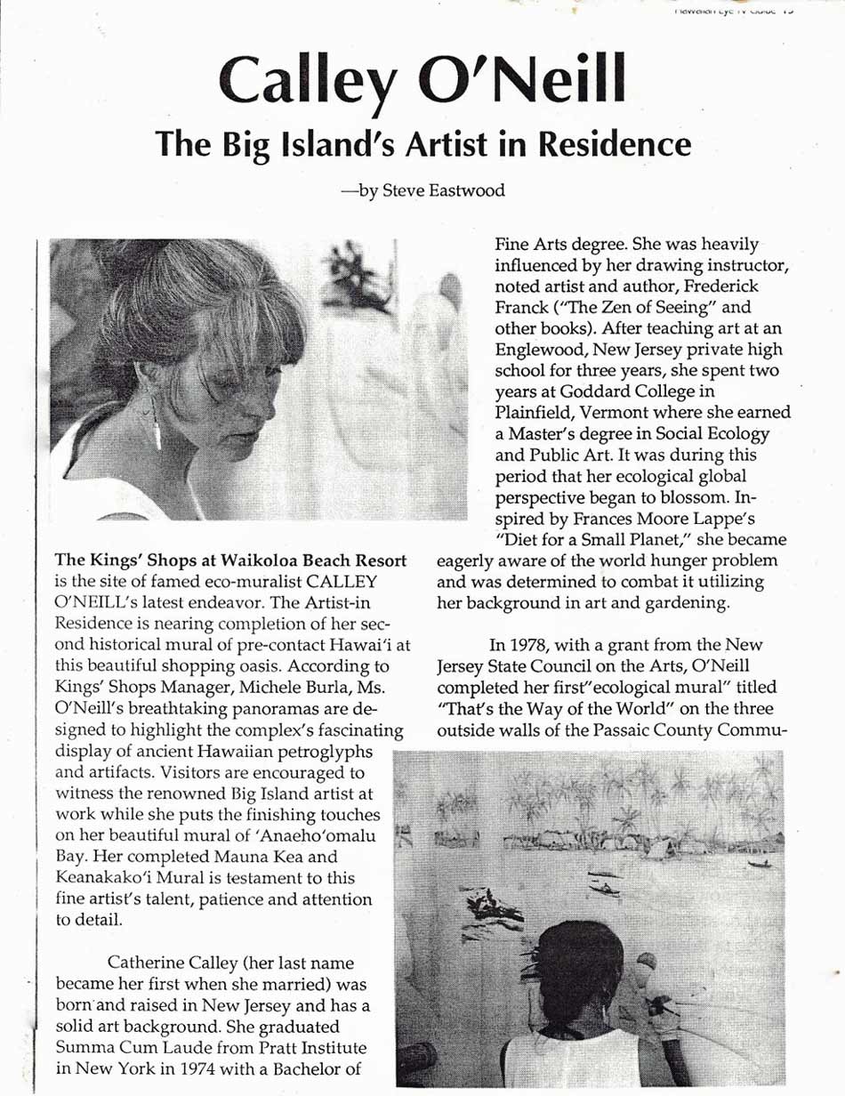 Calley O'Neill, The Big Island's Artist in Residence