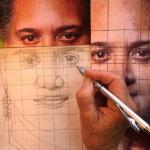 Each of the 21 kupuna portraits on the mural will have their hands, faces and feet painted on glass.  
