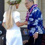 Kupuna Herman Kenae, the model for the mural's beautiful hands.