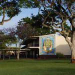 The mural seen from across campus